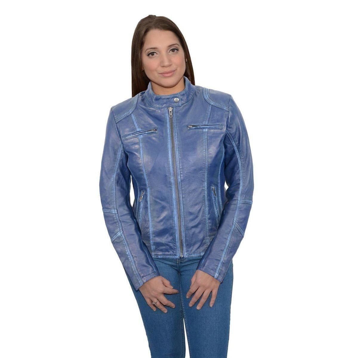 Milwaukee Leather SFL2830 Women's Aqua Scuba Style Sheepskin Fashion Jacket - Stylish Winter Coat for Casual Outings & Night Out
