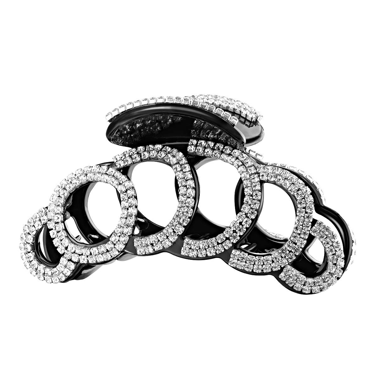 Frcolor Rhinestone Hair Claw Clip - Strong Hold Large Jaw Clip for Thick Hair, Sparkly Banana Hair Clips for Women & Girls - Perfect for Parties, Weddings & Everyday Styling