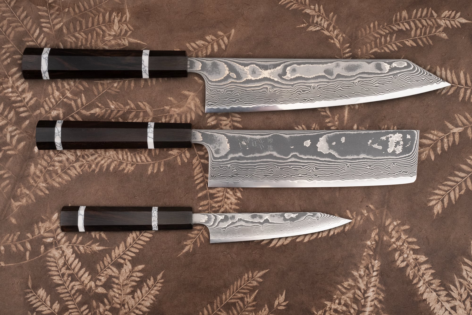 Premium Japanese Tetsuhiro Kanko Knife Set - 6-Piece High-Carbon Stainless Steel Kitchen Knives with Wooden Block - Perfect for Sushi, Meat Cutting & Home Cooking