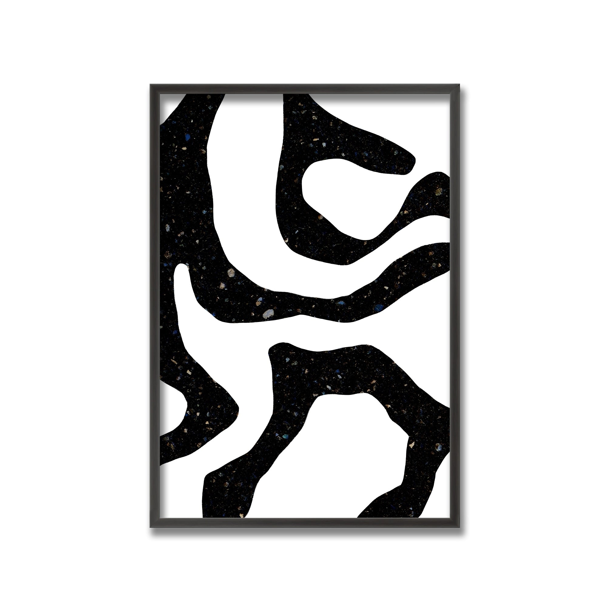 Black Gems Framed Print Wall Art - Modern Home Decor for Living Room, Bedroom & Office | Premium Canvas Painting by Uplusmestudio