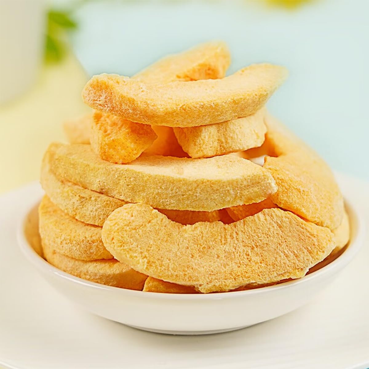 Crispy Dried Sliced Yellow Peaches 8.11oz (230g) - Healthy Natural Fruit Snacks for Kids, Hiking, Office & Vegan Diet