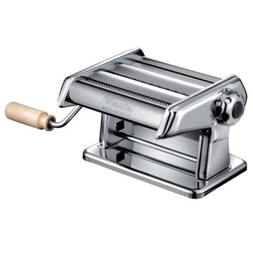 **Imperia Pasta Maker Machine - Heavy Duty Stainless Steel Construction with Easy Lock Dial & Wooden Handle - Model 190 - Perfect for Homemade Pasta, Ravioli & Noodles**