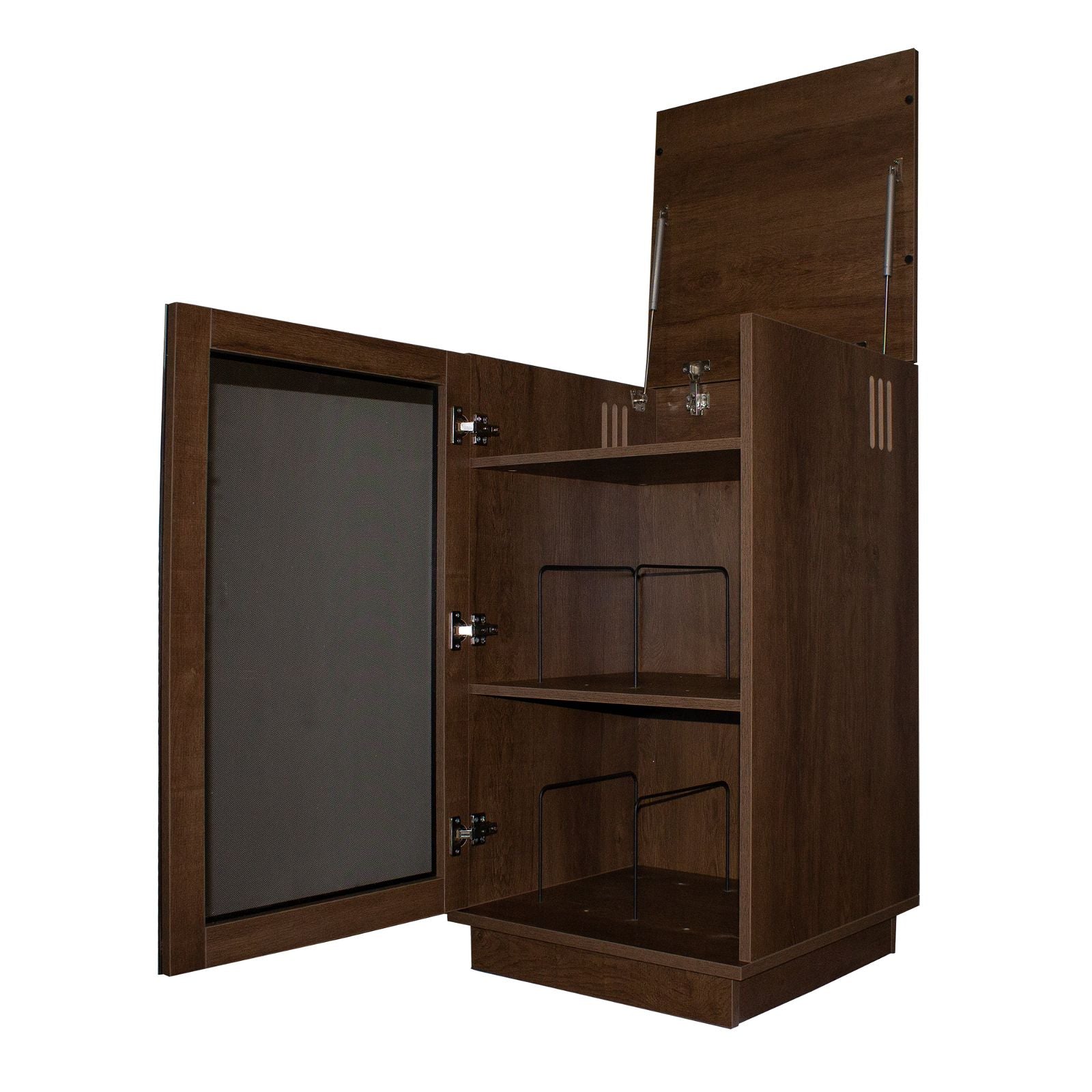 Tauris™ Dark Oak HiFi Storage Cabinet for Turntable & Vinyl Records - Perfect for Home Theater & Music Room Organization
