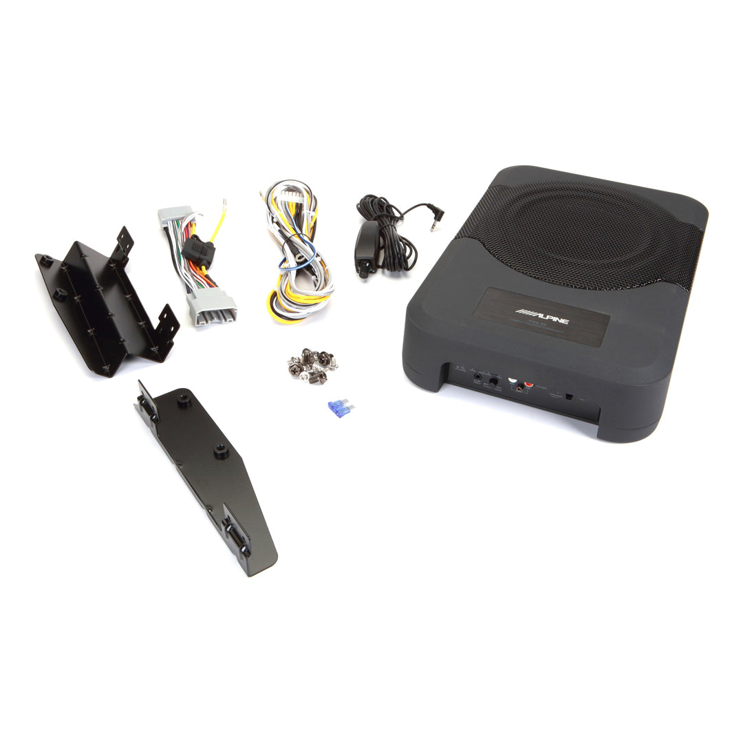 Alpine PWE S8 WRA 8-Inch Compact Powered Subwoofer System - Perfect Bass Upgrade for 2011+ Jeep Wrangler 4-Door Models | Ideal for Off-Road Adventures & Car Audio Enthusiasts