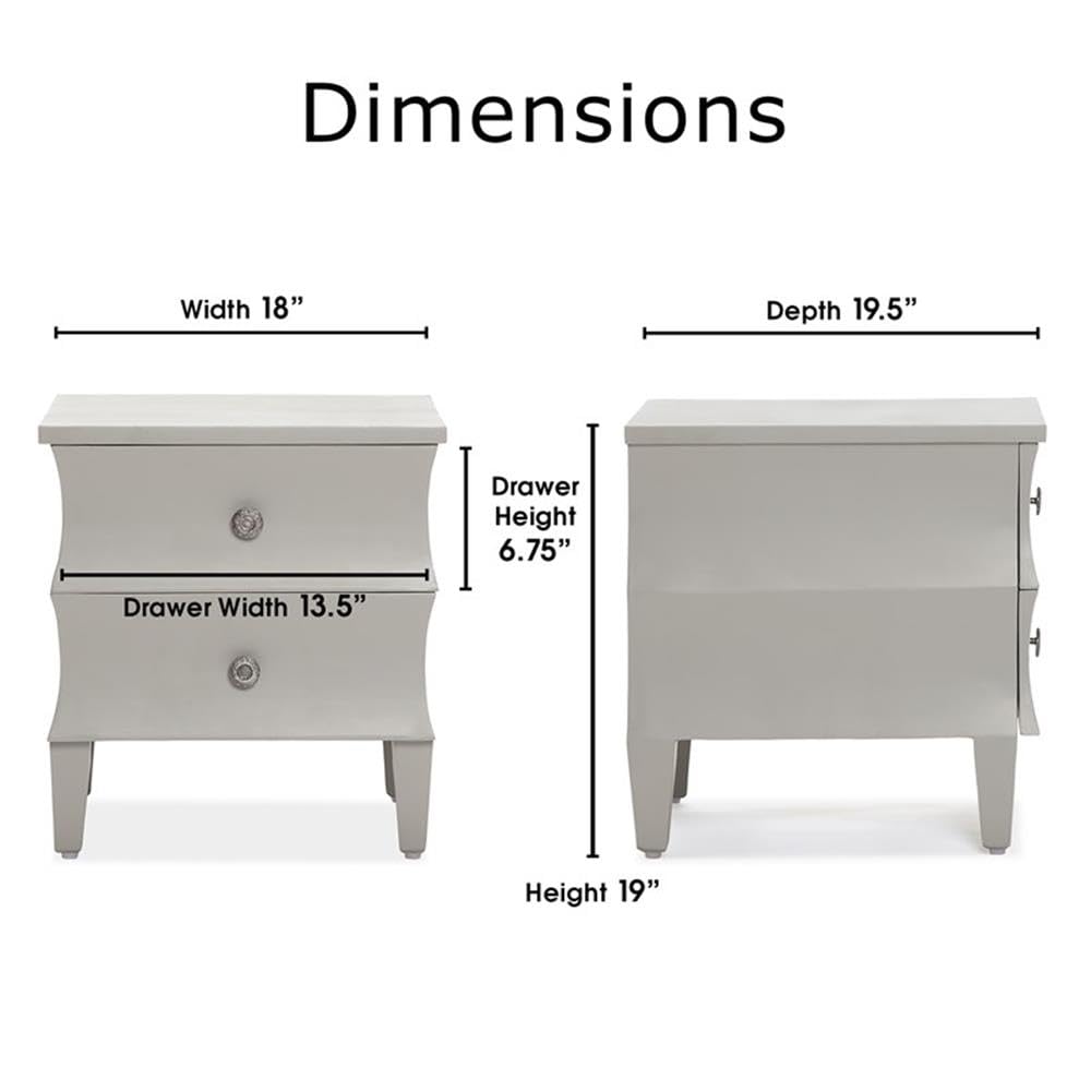 Arlan End Table Nightstand with Drawers - Solid Wood Bedside Table for Living Room or Bedroom - Modern Farmhouse Style Storage Furniture - Grey - Perfect for Small Spaces, Home Decor & Organizing Essentials