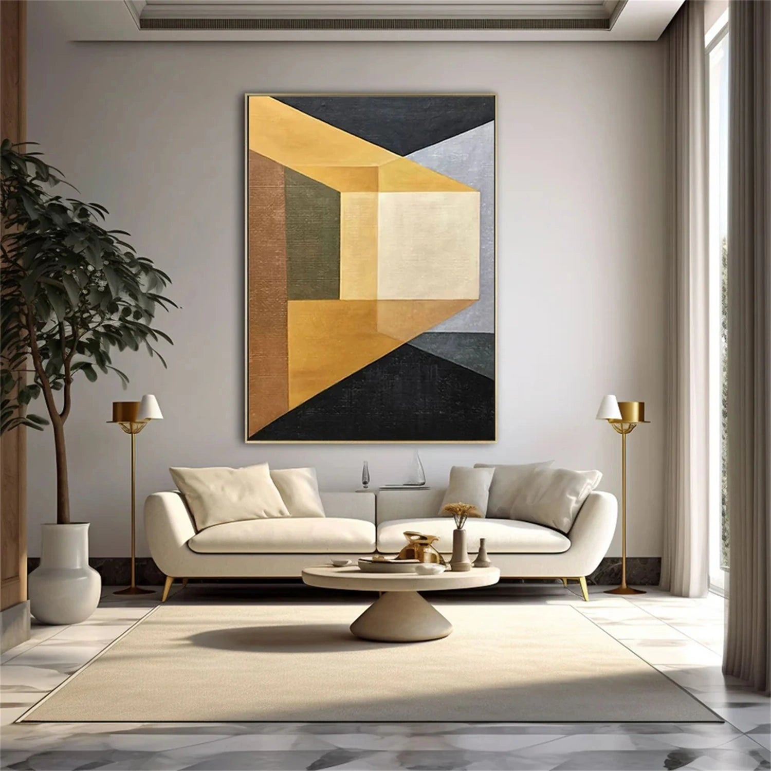 Abstract Tranquility Art Painting #WS219 - Modern Wall Decor for Living Room, Bedroom & Office - Calming Blue & White Canvas Artwork