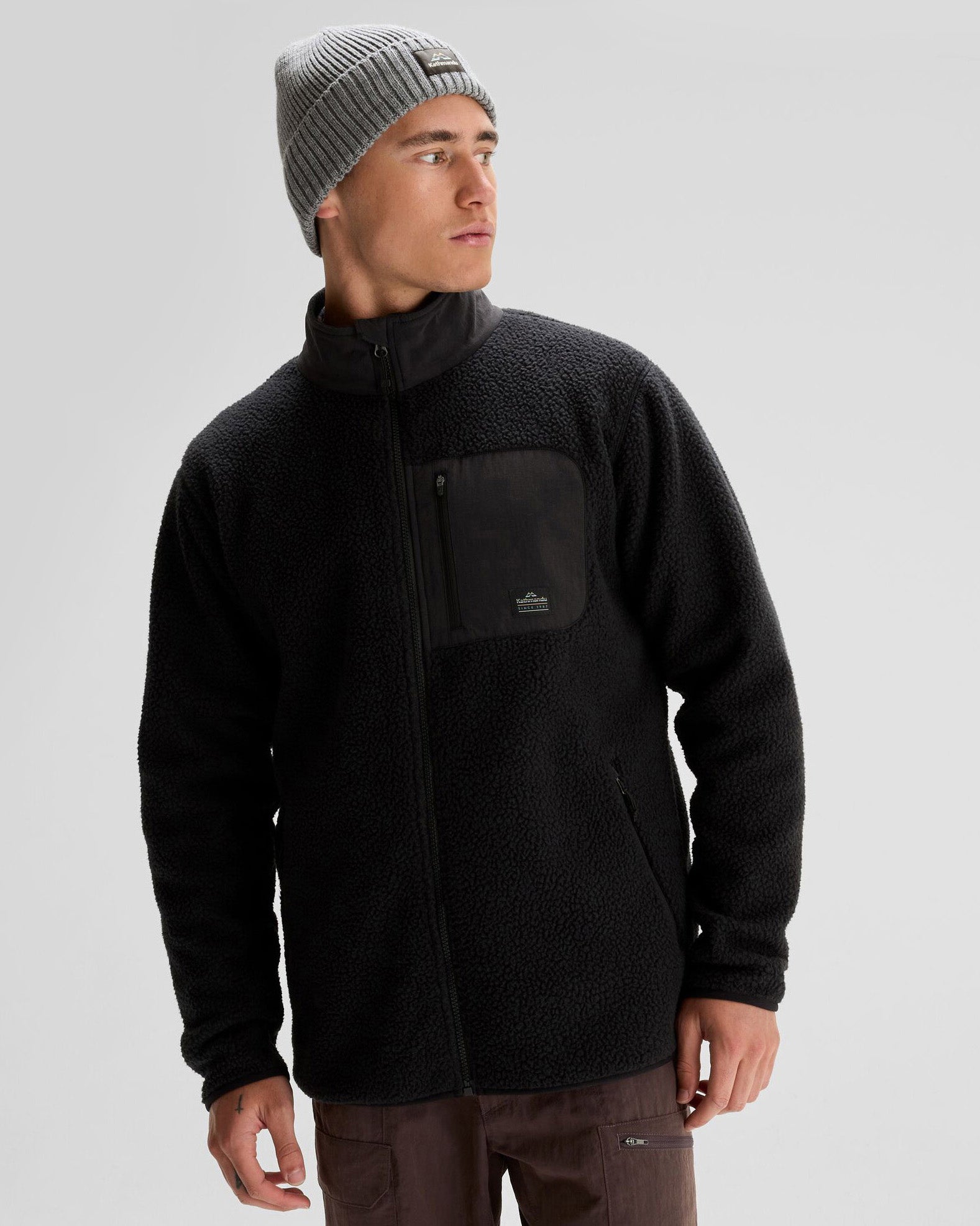 Men's Co Z High Pile Jacket - Warm Winter Fleece Jacket for Men, Water-Resistant Outdoor Coat with Hood - Perfect for Hiking, Camping & Cold Weather Activities