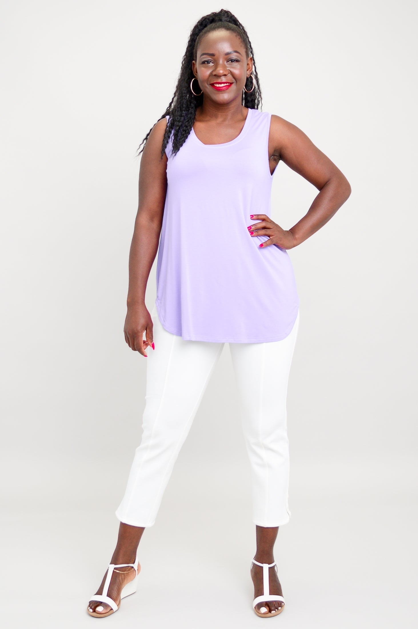 Stylish Jazz Tank Top in Lavender - Soft Bamboo Fabric for Women - Perfect for Yoga, Summer Outfits & Casual Wear