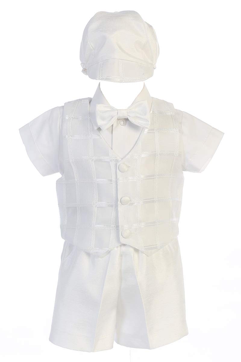 Baby Boy Baptism Outfits - Christening Organza Vest & Shorts Set for Infant Boys | Perfect for Church Ceremonies & Special Occasions