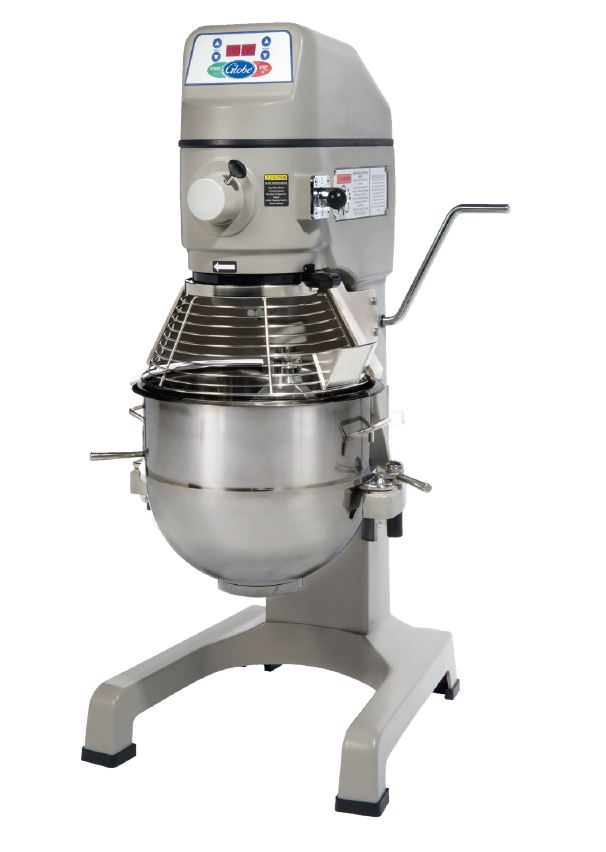 Globe 30 Quart Commercial Planetary Floor Mixer - 3 Speed Settings, 115V 1 HP Power with #12 Attachment Hub - Perfect for Bakeries, Restaurants & Large Batch Food Preparation
