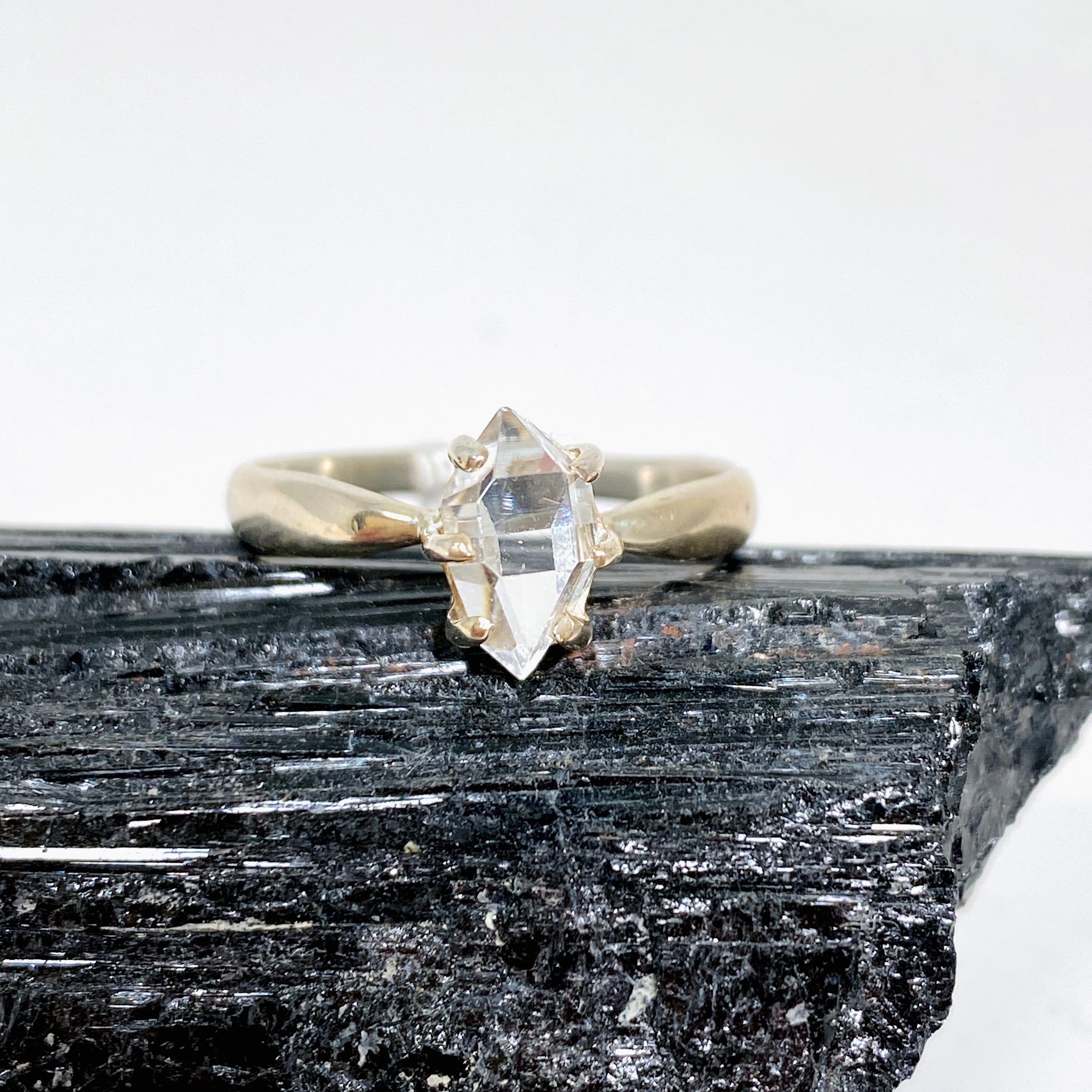 Herkimer Diamond Ring Size 10 - Genuine Natural Quartz Crystal Jewelry for Women, BTP 26 - Perfect for Engagement, Wedding, Anniversary Gifts & Everyday Elegance