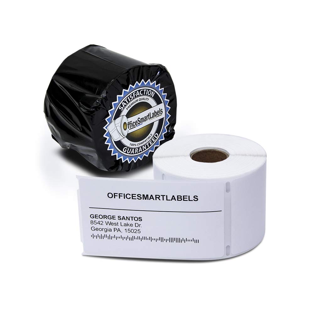 OfficeSmartLabels 2-5/16 x 4 Inch Shipping Labels - 12 Rolls (300 Labels per Roll) - Compatible with Avery 30256 - Perfect for USPS, UPS, FedEx Packages & Business Mailings