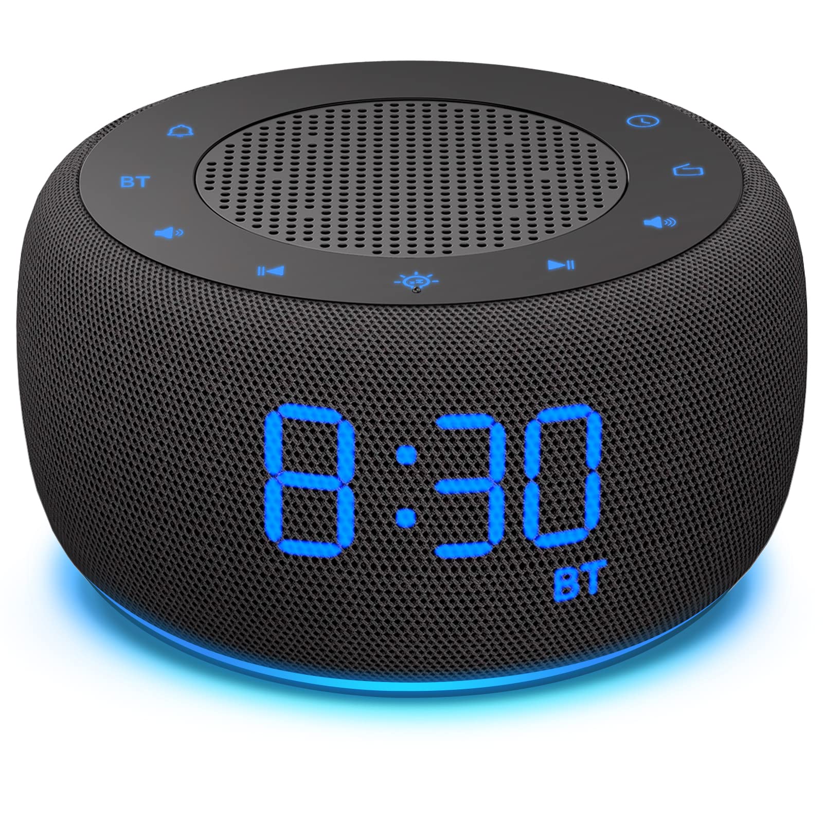 BUFFBEE Bluetooth Speaker Alarm Clock with FM Radio - High Fidelity Sound, Full Range Dimmer, Bedroom Alarm Clock for Home, Office, Travel & Outdoor Use