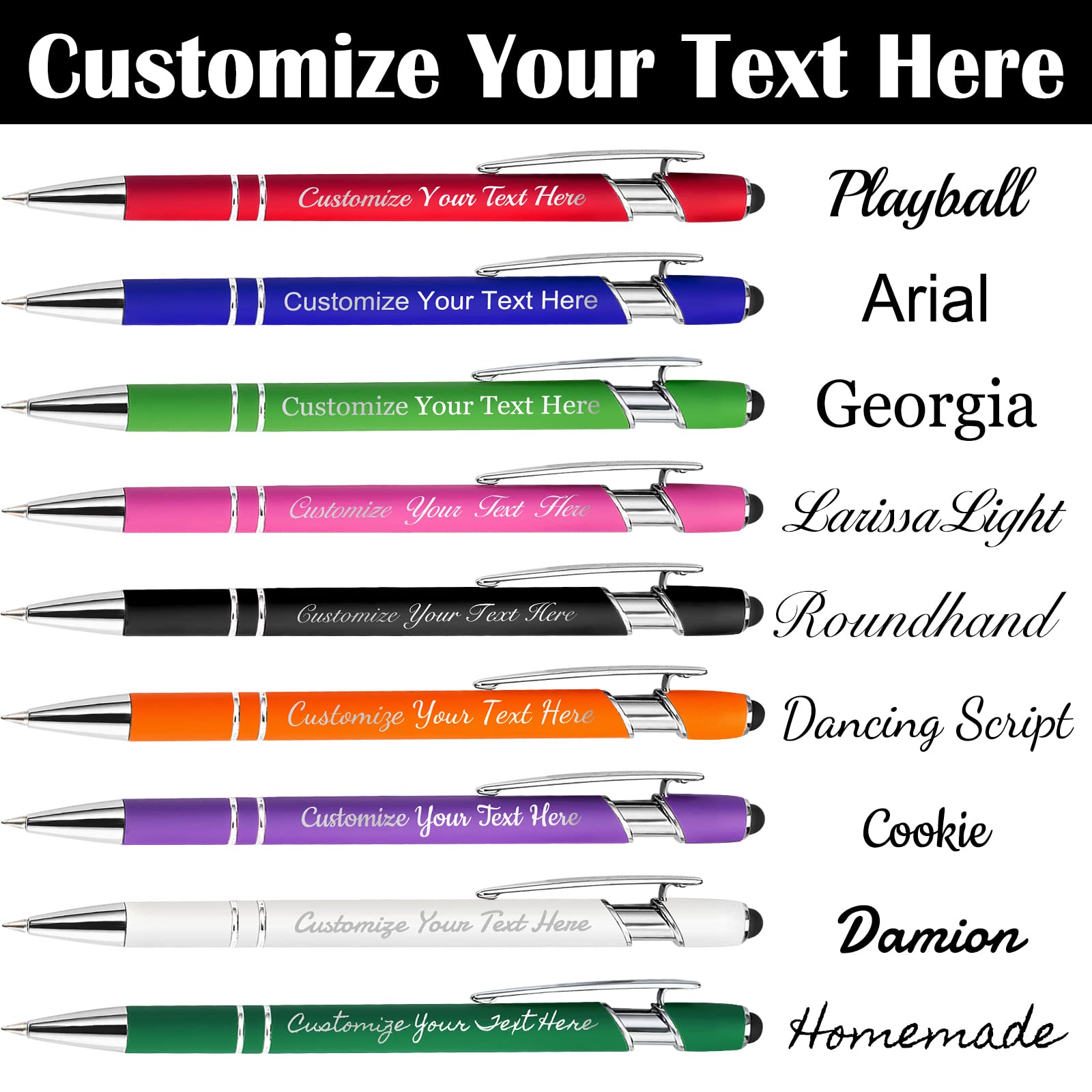 156 Pcs Custom Pens with Stylus - Personalized Engraved Pens for Business, Graduation & Anniversaries - Free Text & Logo Engraving (Bulk Orders up to 500pcs) - Perfect for Corporate Gifts, Promotional Events & Special Occasions