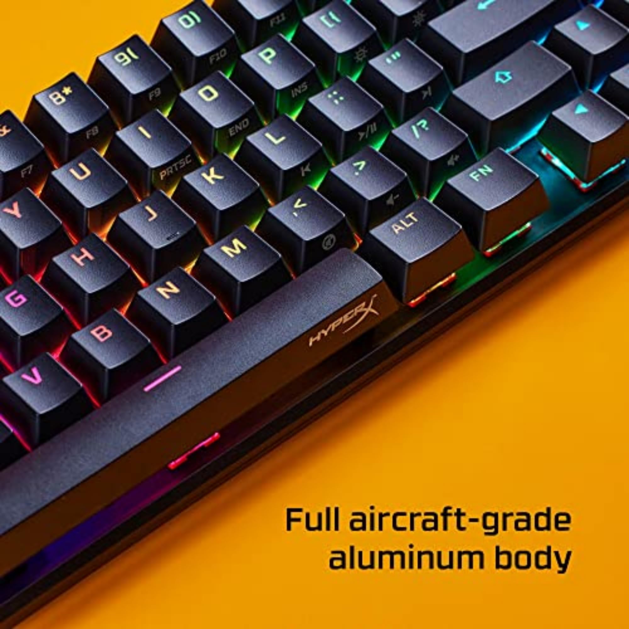 HyperX Alloy Origins 65 Mechanical Gaming Keyboard - Compact 65% Form Factor with Tactile Aqua Switches | Double Shot PBT Keycaps & RGB Backlit | NGENUITY Software Compatible | Perfect for Esports, Streaming, and Office Work