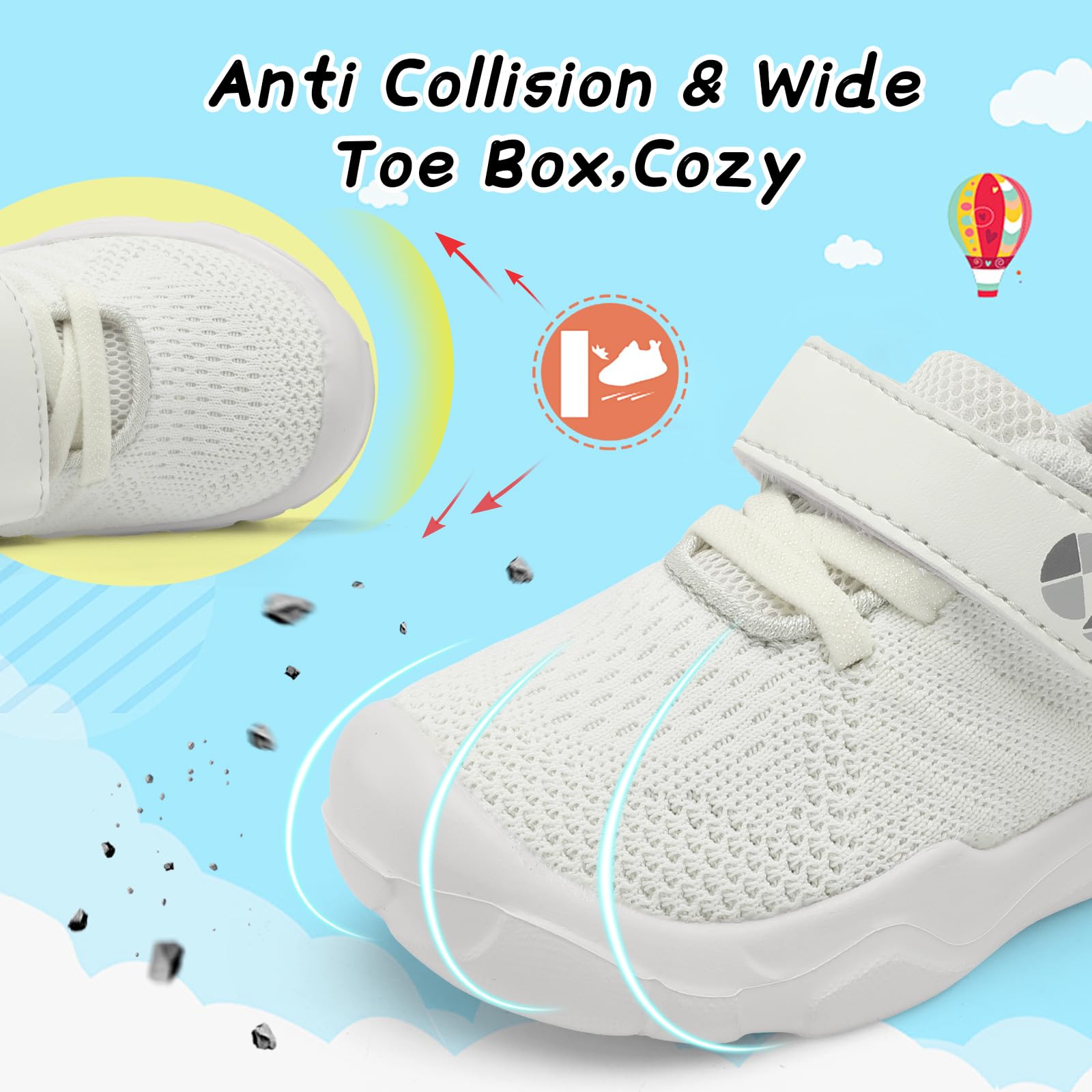 Breathable Kids Sneakers - Lightweight Barefoot Shoes for Toddlers (Boys & Girls) - Running & Outdoor Play