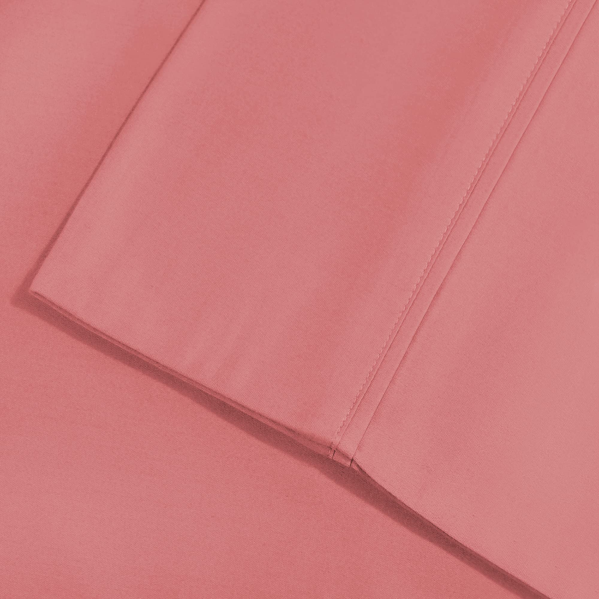 Luxury 100% Cotton Blend Bed Sheet Set - Queen Size, Soft Sateen Weave, Deep Pocket Fitted Sheet with 2 Pillowcases (Blush Pink) - Perfect for Master Bedroom, Guest Room & Airbnb