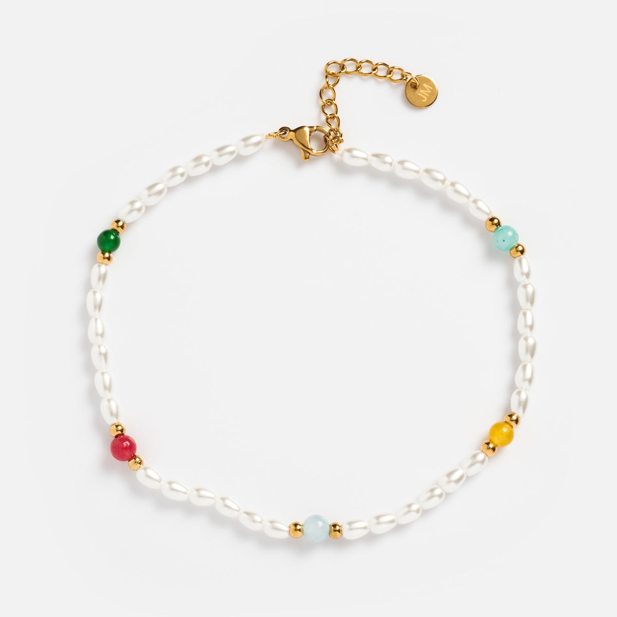 Elegant Pearl & Colorful Beaded Anklet for Women - Stylish Beach & Summer Jewelry Accessory
