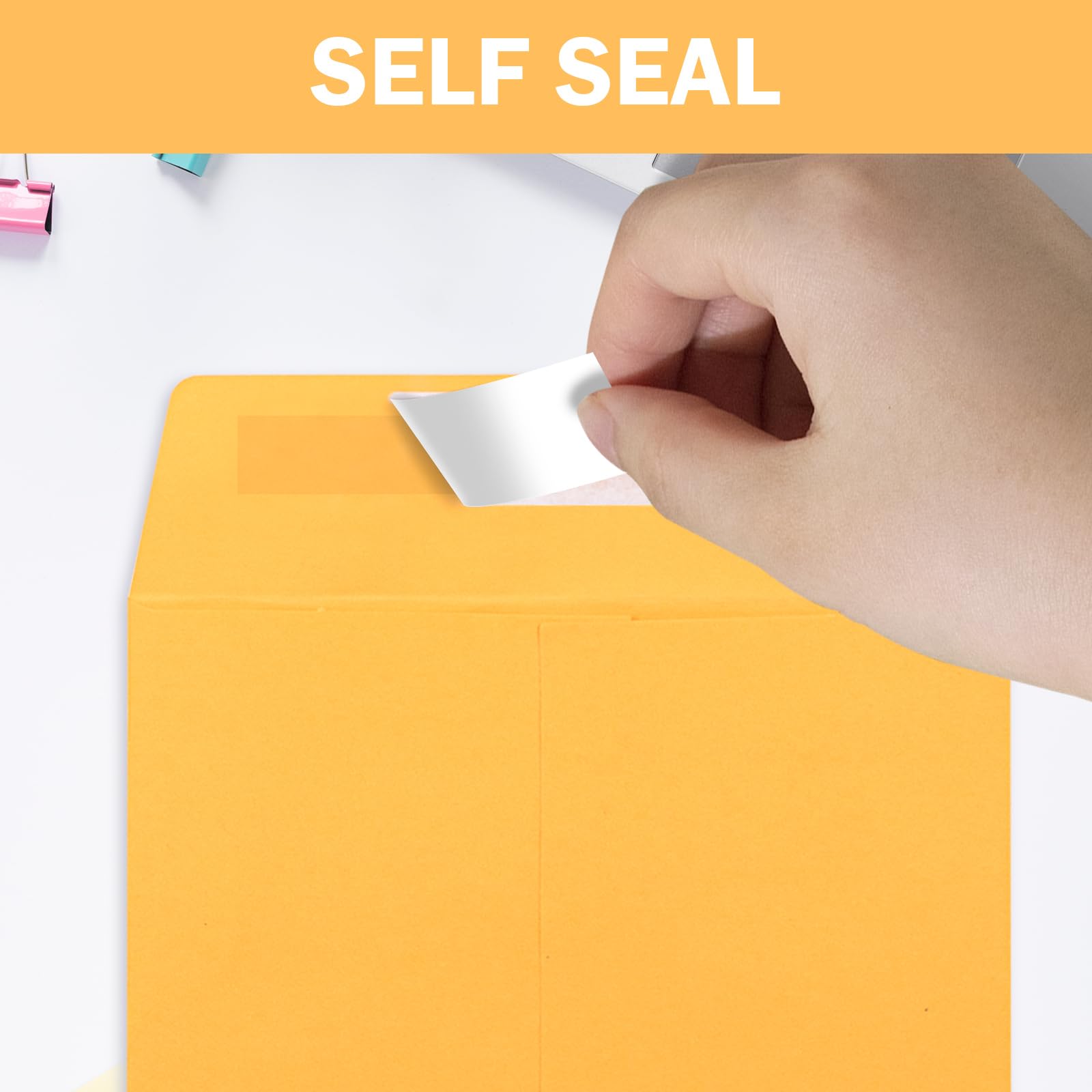 6x9 Self Seal Envelopes 50 Pack - Manila Mailing Envelopes for Photos, Cards, Documents | Perfect for Business Mailings, Wedding Invitations & Office Use