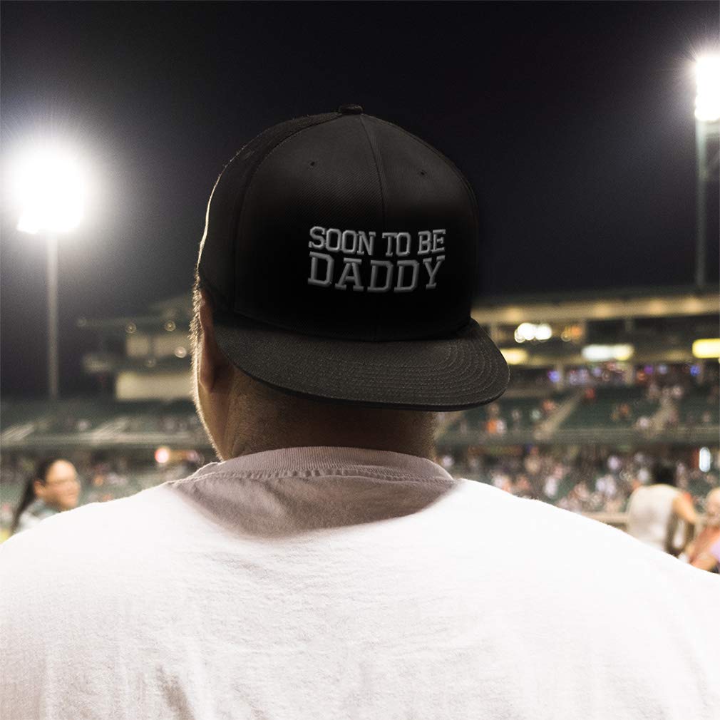 Speedy Pros Snapback Hats for Men & Women - Soon to Be Daddy Embroidered Acrylic Flat Bill Baseball Cap - Dark Grey Design - Perfect for Casual Wear, Sports & Gifts