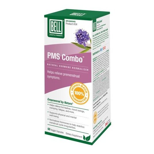 Bell PMS Premenstrual Combo Supplement - 60 Vegan Capsules for Women's Hormonal Balance & Mood Support - Perfect for PMS Relief & Menstrual Comfort