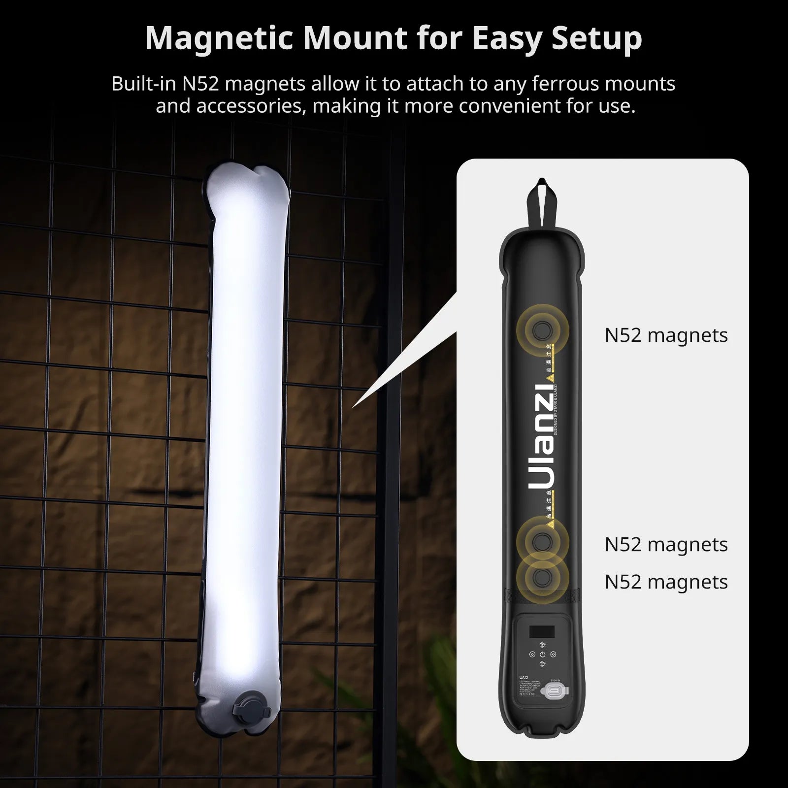Ulanzi UA12/UA20 Portable LED Air Tube Light - Rechargeable Photography Lighting for YouTube, Vlogging, and Outdoor Shooting