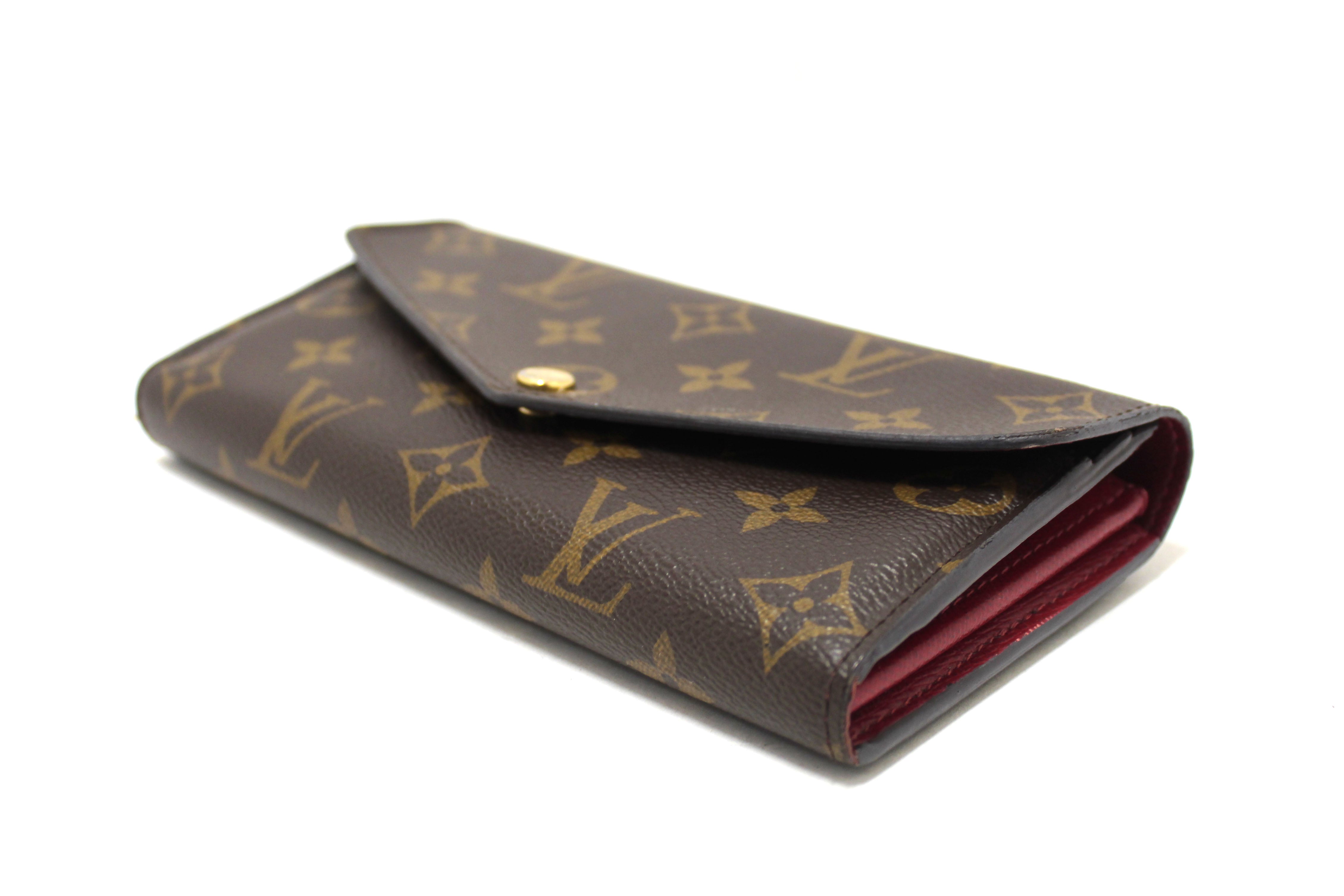 Authentic Louis Vuitton Classic Monogram Sarah Wallet in Fuchsia Pink - Luxury Women's Bifold Wallet for Everyday Use & Special Occasions