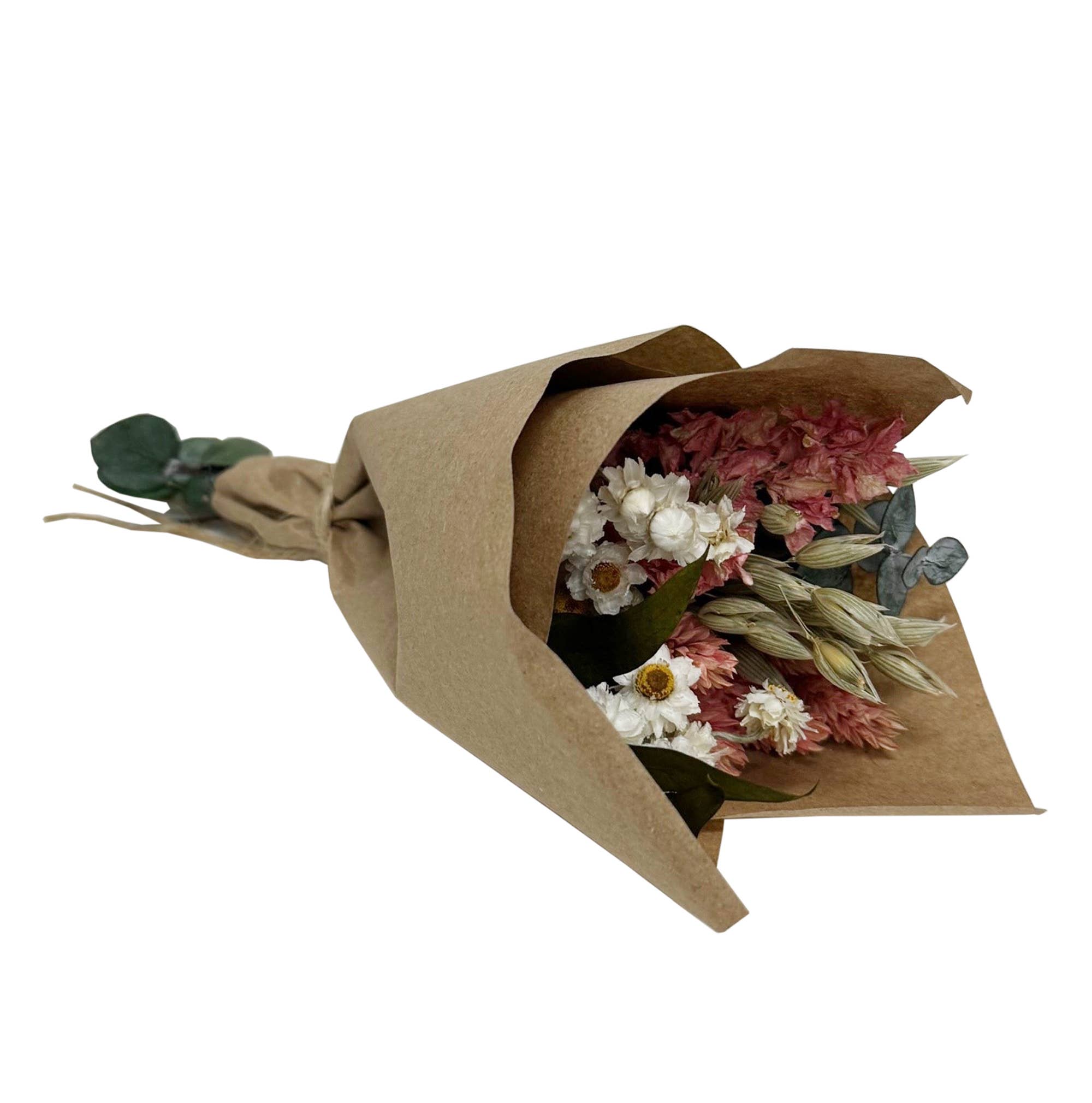 Andaluca Mini Pink Larkspur & Baby Eucalyptus Bouquet - Small Floral Arrangement for Weddings, Home Decor & Gifts