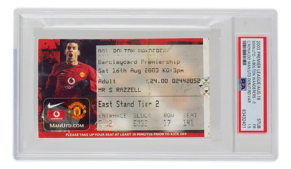 2003 Manchester United Cristiano Ronaldo Rookie Card PSA/DNA Graded FR 1.5 - Rare Soccer Memorabilia for Collectors & Manchester United Fans - Perfect for Display, Investment & Sports Memorabilia Collections