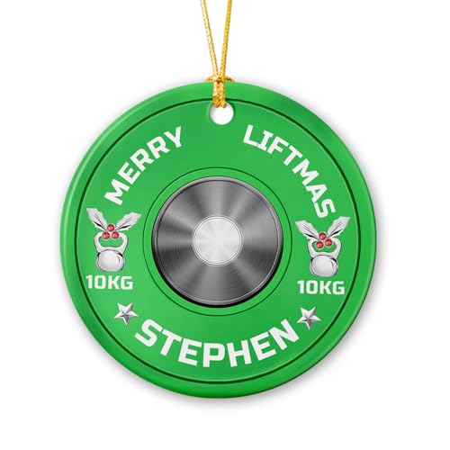 Merry Liftmas Weight Plates Ornament