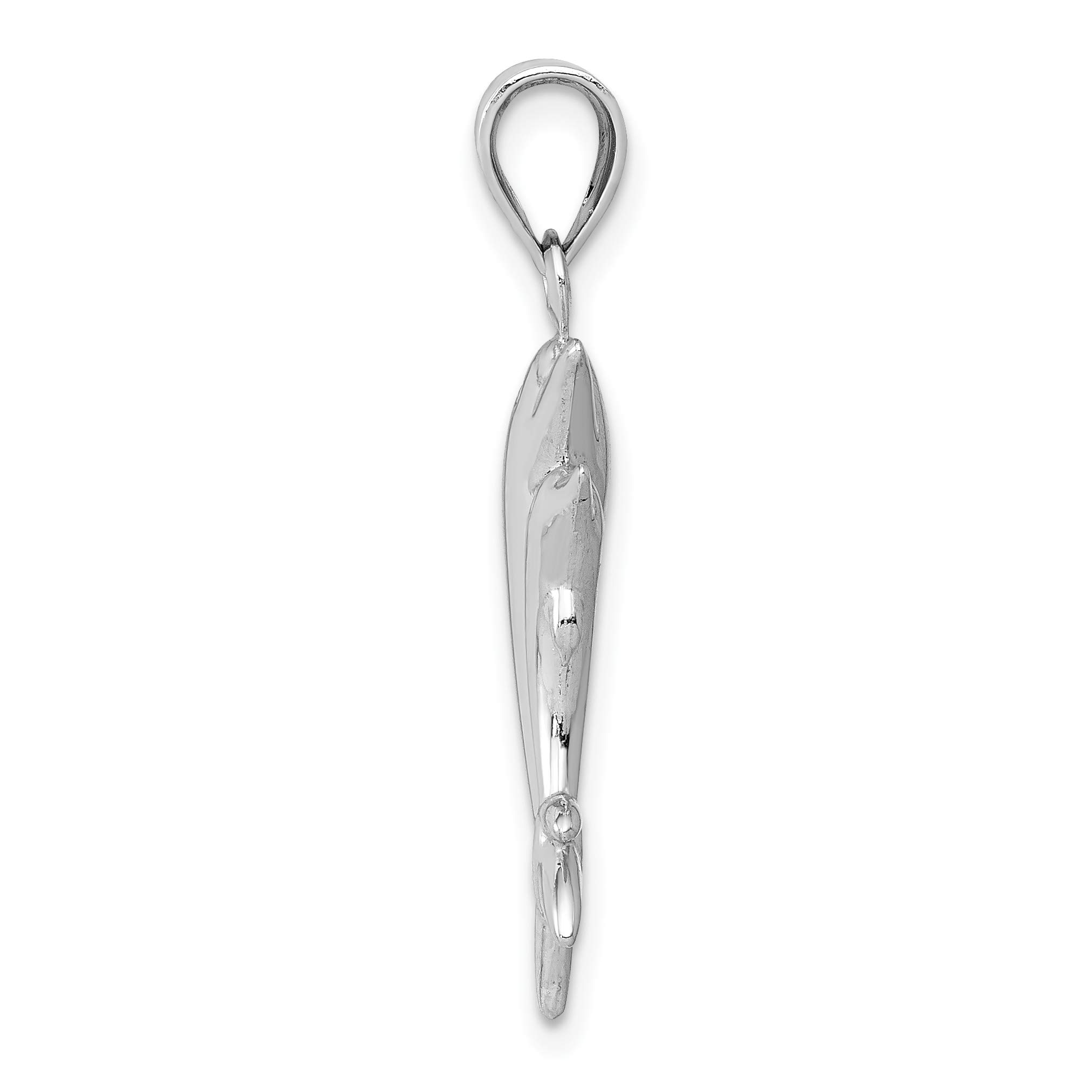 14K Solid White Gold Dolphin Pendant Necklace - Elegant Ocean & Nautical Jewelry for Women, Perfect Gift for Beach Lovers & Summer Fashion Accessories