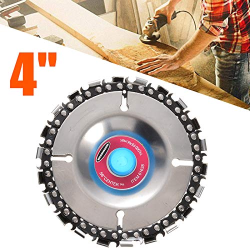 **NANDAN 4-Inch Angle Grinder Chainsaw Disc, 22-Teeth Steel Chainsaw Blade for Wood Carving, Compatible with 4