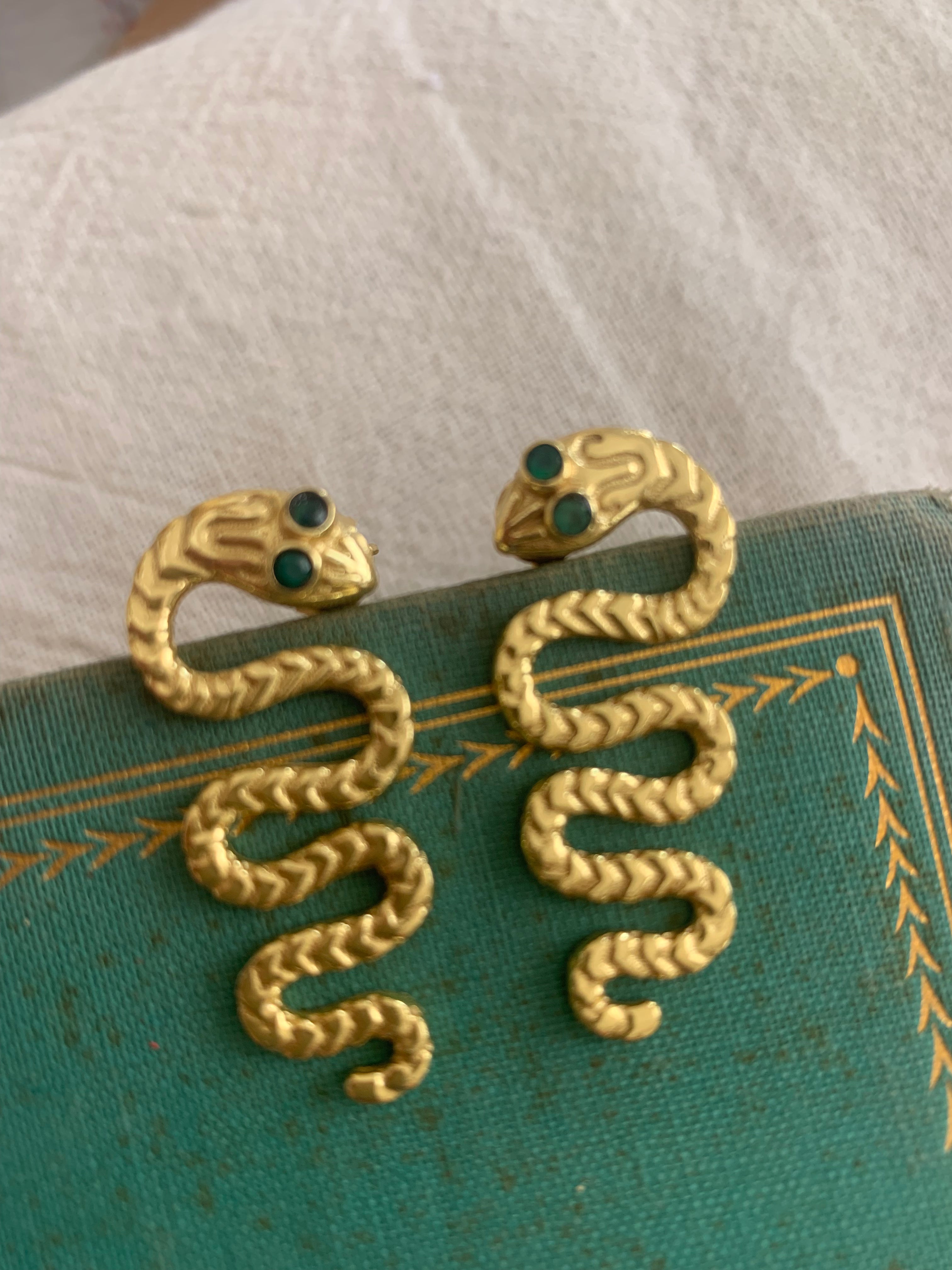 Exquisite Snake Gemstone Designer Earrings for Women – Handmade Jewelry for Party, Wedding & Boho Fashion