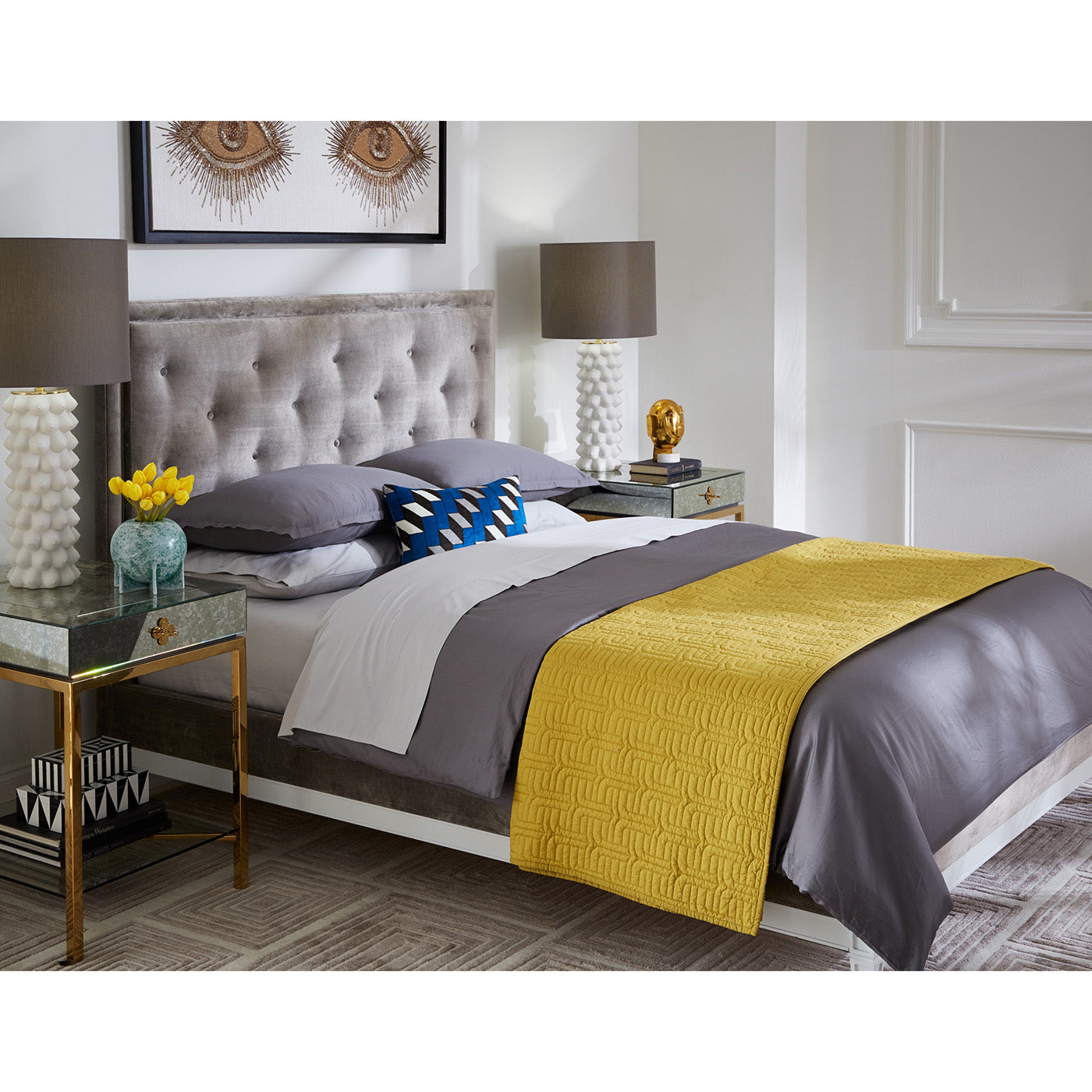 Georgia Tall Table Lamp - Modern Floor Lamp for Living Room, Bedroom & Office - Adjustable Height & Brightness for Reading & Decor