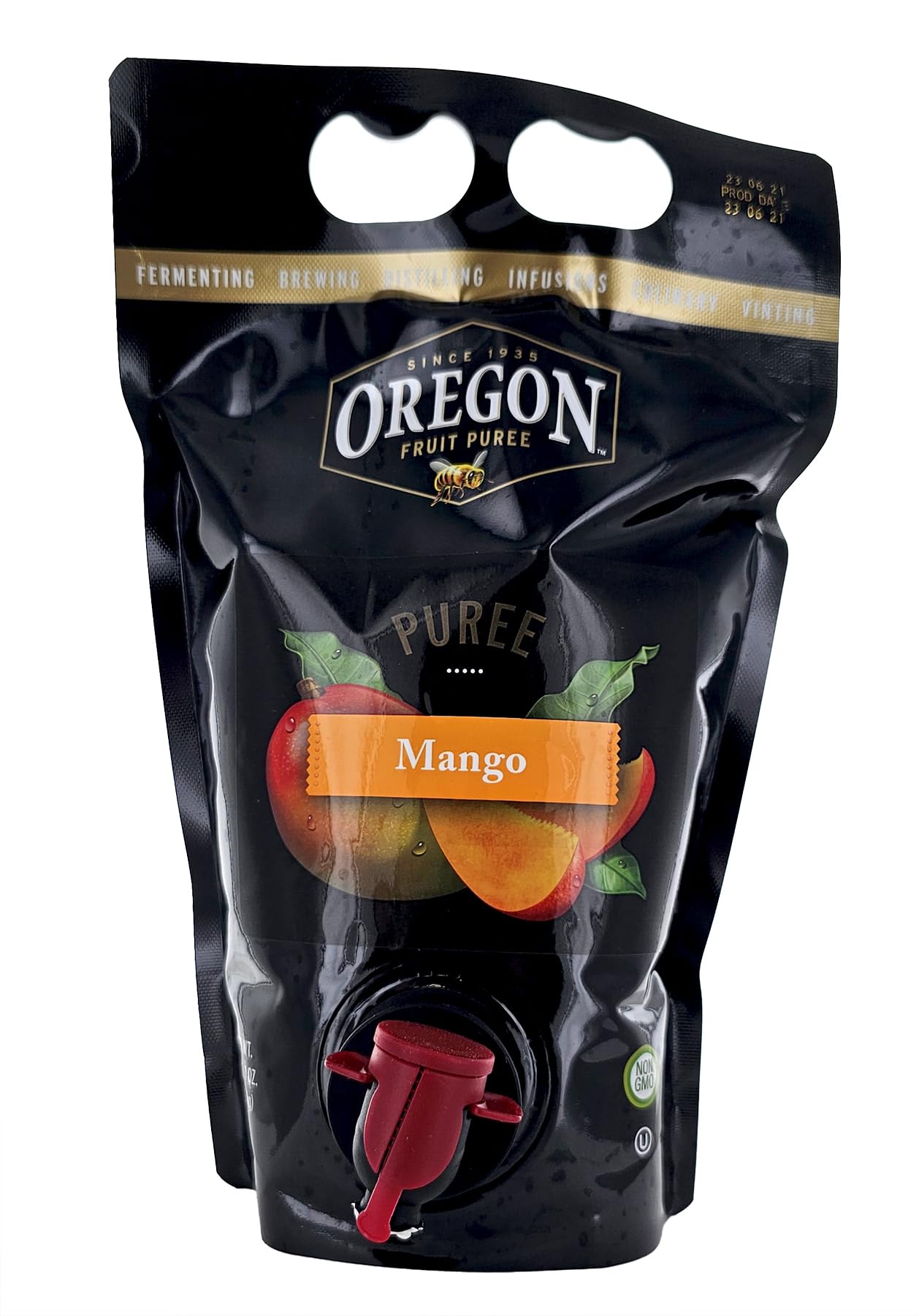 Oregon Fruit Mango Puree 49oz (1.4kg) Pouch - 100% Natural Mango Puree for Smoothies, Baking, Cocktails & Desserts | Gluten-Free & Non-GMO | Perfect for Restaurants, Bakeries & Home Use