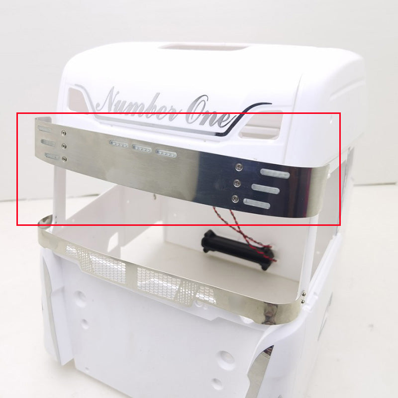 1/14 Scale DIY RC Tractor Truck Metal Sun Visor Shield with LED Light - Compatible with Tamiya 56368 & 770s Car Models (K1/K2/Z1/Z2) - Perfect for RC Vehicle Customization & Nighttime Racing