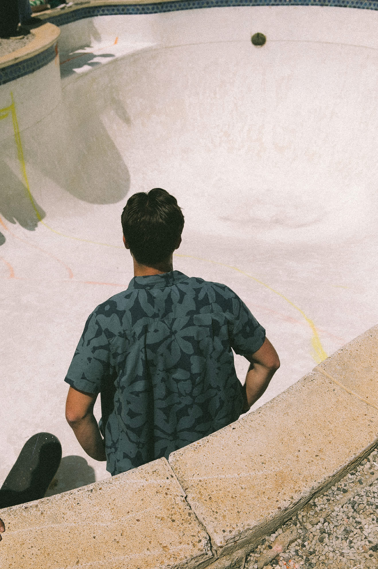 Floral Print Short Sleeve Shirt for Men - Washed Navy & Azure Blue - Casual Summer Wear, Beach Outfit, and Outdoor Activities