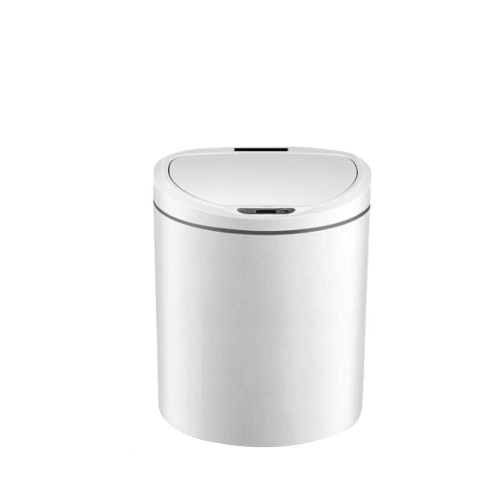 Smart Automatic Induction Trash Can - 8L Round Touchless Garbage Bin for Kitchen, Bathroom, Living Room & Outdoor Use - White Recycler Bin with Flip Lid, Motion Sensor & Hideaway Design (Ideal for Home, Office & Commercial Spaces)