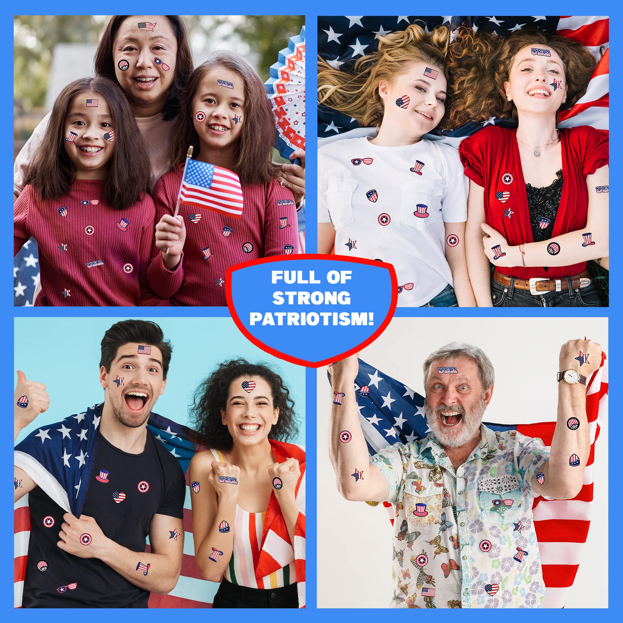 Artcreativity 100-Sheet Patriotic Stickers for Kids - Over 1,000 USA Flag Stickers for Memorial Day Crafts, DIY Decorations & School Projects | Perfect for Scrapbooking, Party Favors & American-Themed Celebrations