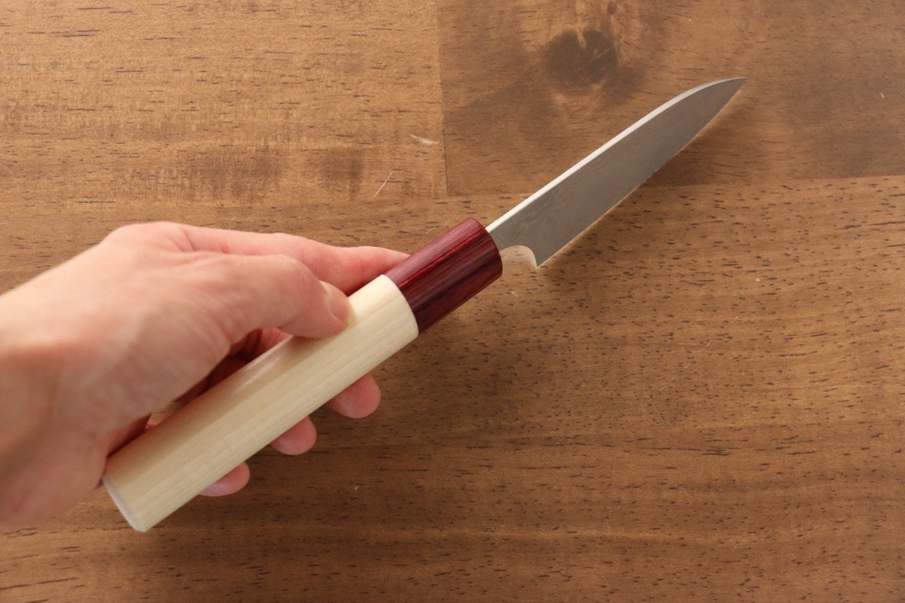 Masakage Kiri VG10 Damascus 75mm Petty Knife - Japanese Utility Knife with Magnolia Wood Handle - Perfect for Slicing, Peeling & Precision Kitchen Tasks