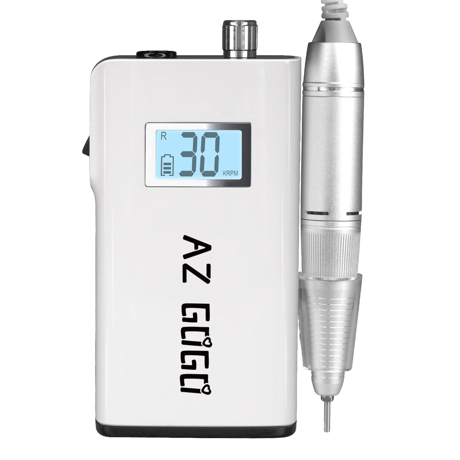 Professional Cordless Nail Drill Machine 30000RPM - AZ GOGO Portable Electric Nail File for Acrylic & Gel Nails with LCD Display | Perfect for Home Salon, Nail Art & Professional Manicures