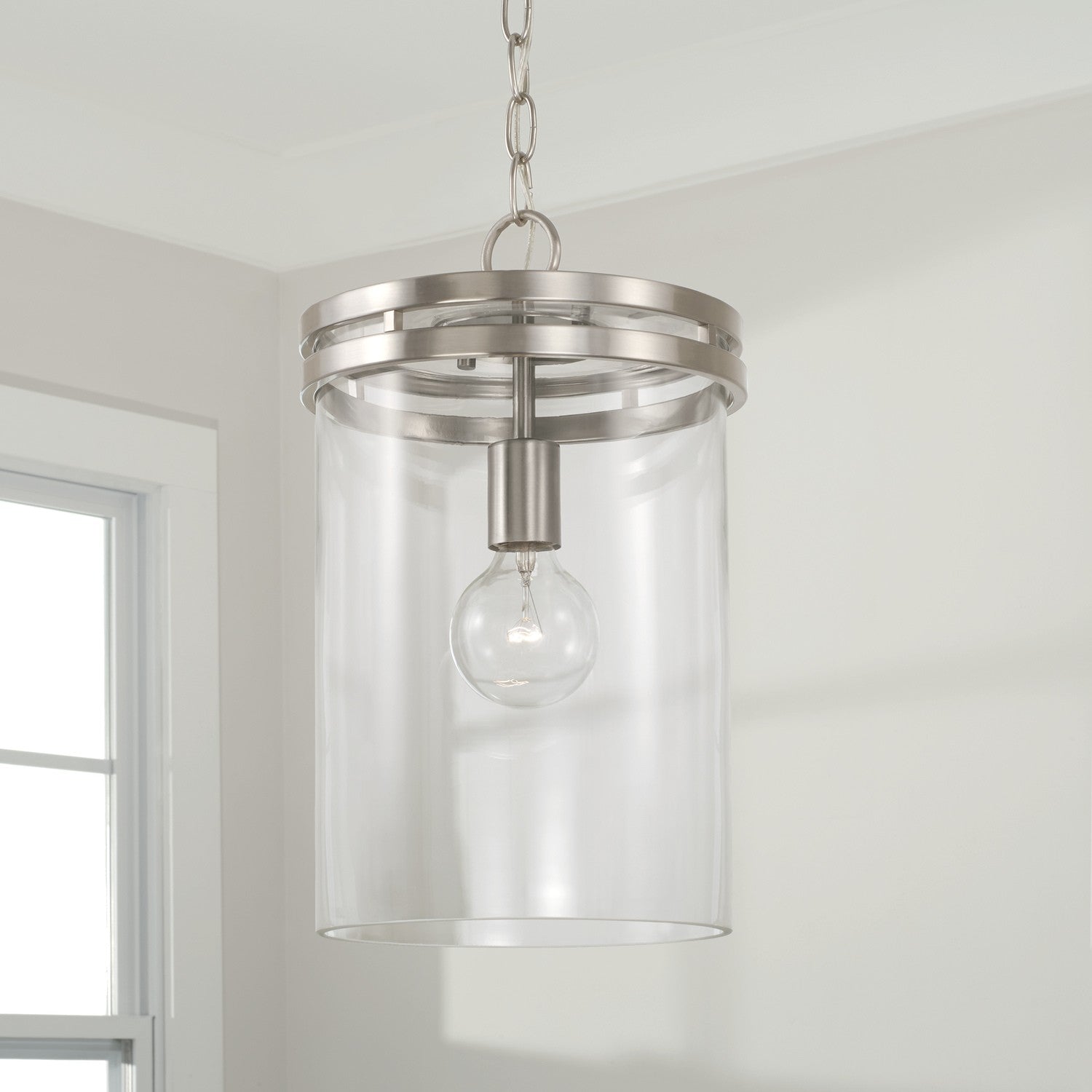 Capital Lighting Modern One Light Pendant - Sleek Ceiling Light Fixture for Kitchen Island, Dining Room & Bedroom | Dimmable LED Hanging Light with Adjustable Height
