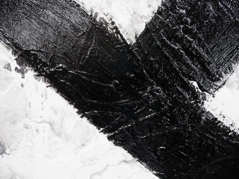 Minimalist Black and White Abstract Painting - 140cm x 100cm Modern Canvas Wall Art - Perfect for Living Room, Bedroom or Office Decor