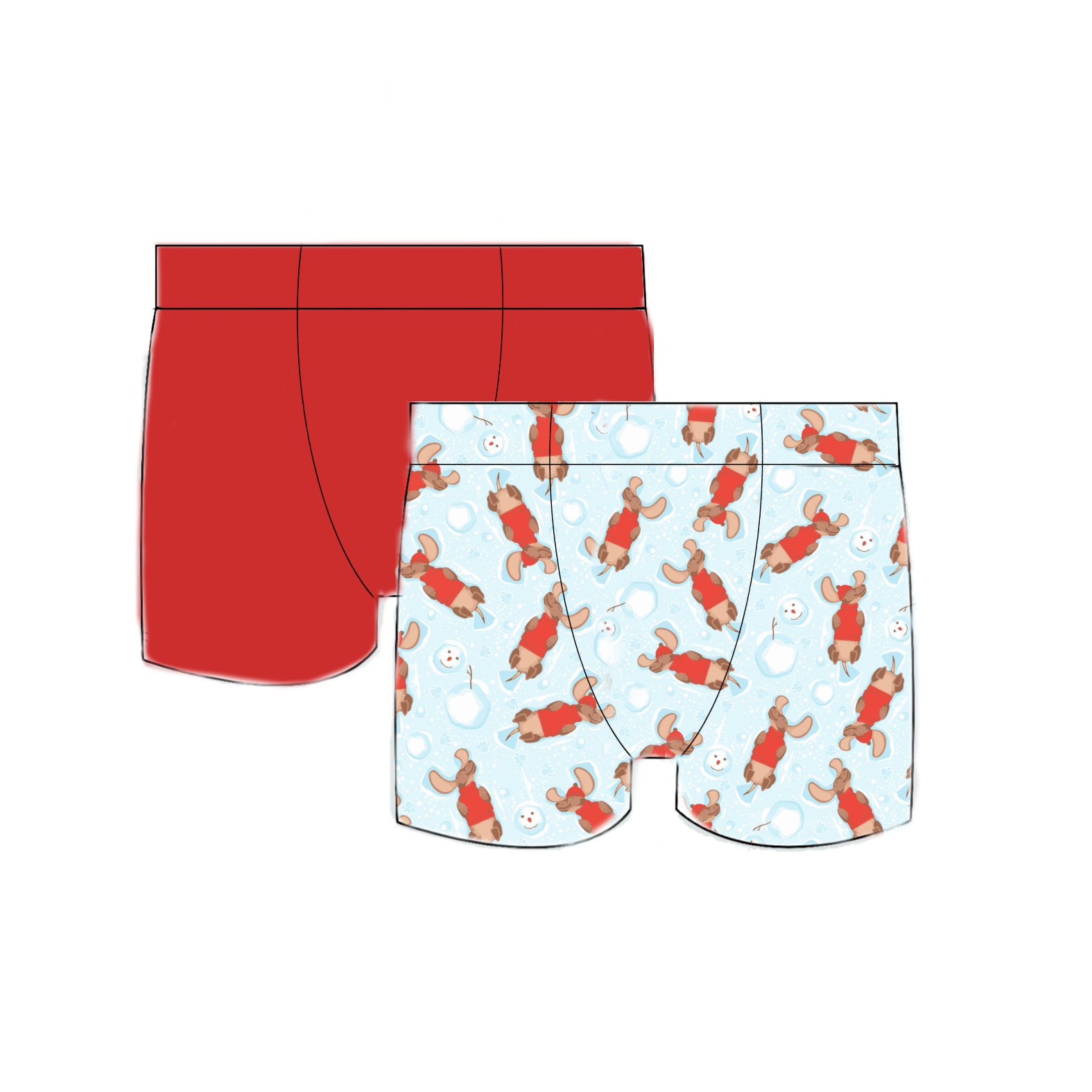 Santa Pup 2-Pack Briefs - Comfortable Cotton Underwear for Men & Boys - Perfect for Everyday Wear, Gym, and Travel