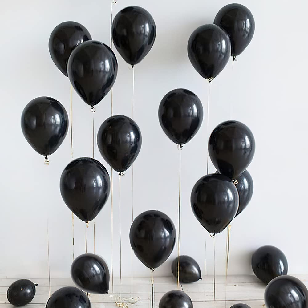 80pcs Black Balloons Kit - 12 Inch & 5 Inch Latex Balloons with Strings for Decorations | Perfect for Black Theme Weddings, Birthday Parties, Graduations, New Year & Engagement Celebrations | Create Stunning Balloon Garlands & Photo Backdrops