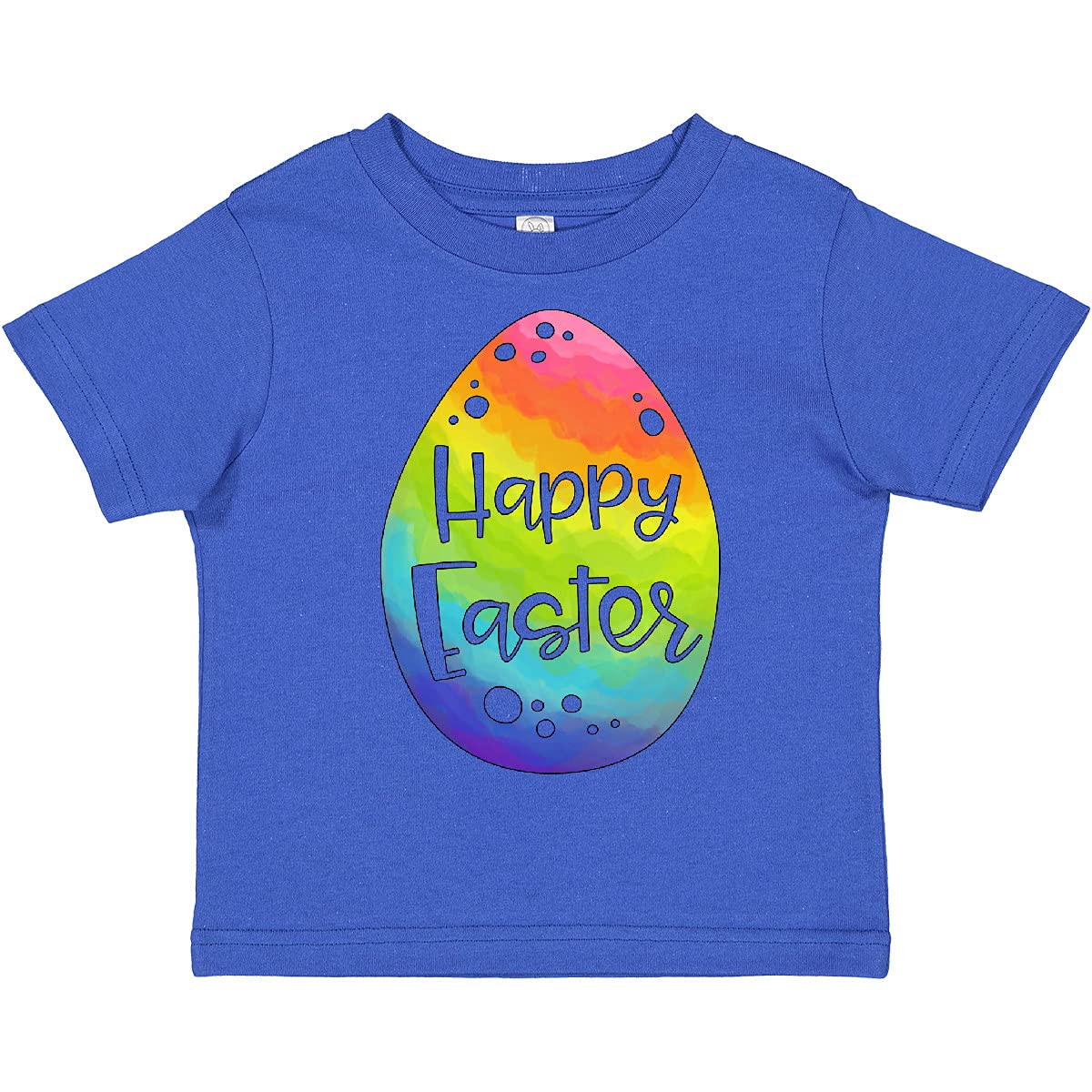 Inktastic Happy Easter Rainbow Easter Egg Toddler T-Shirt - Cute Easter Outfit for Boys & Girls - Perfect for Easter Egg Hunts, Family Photos & Spring Celebrations