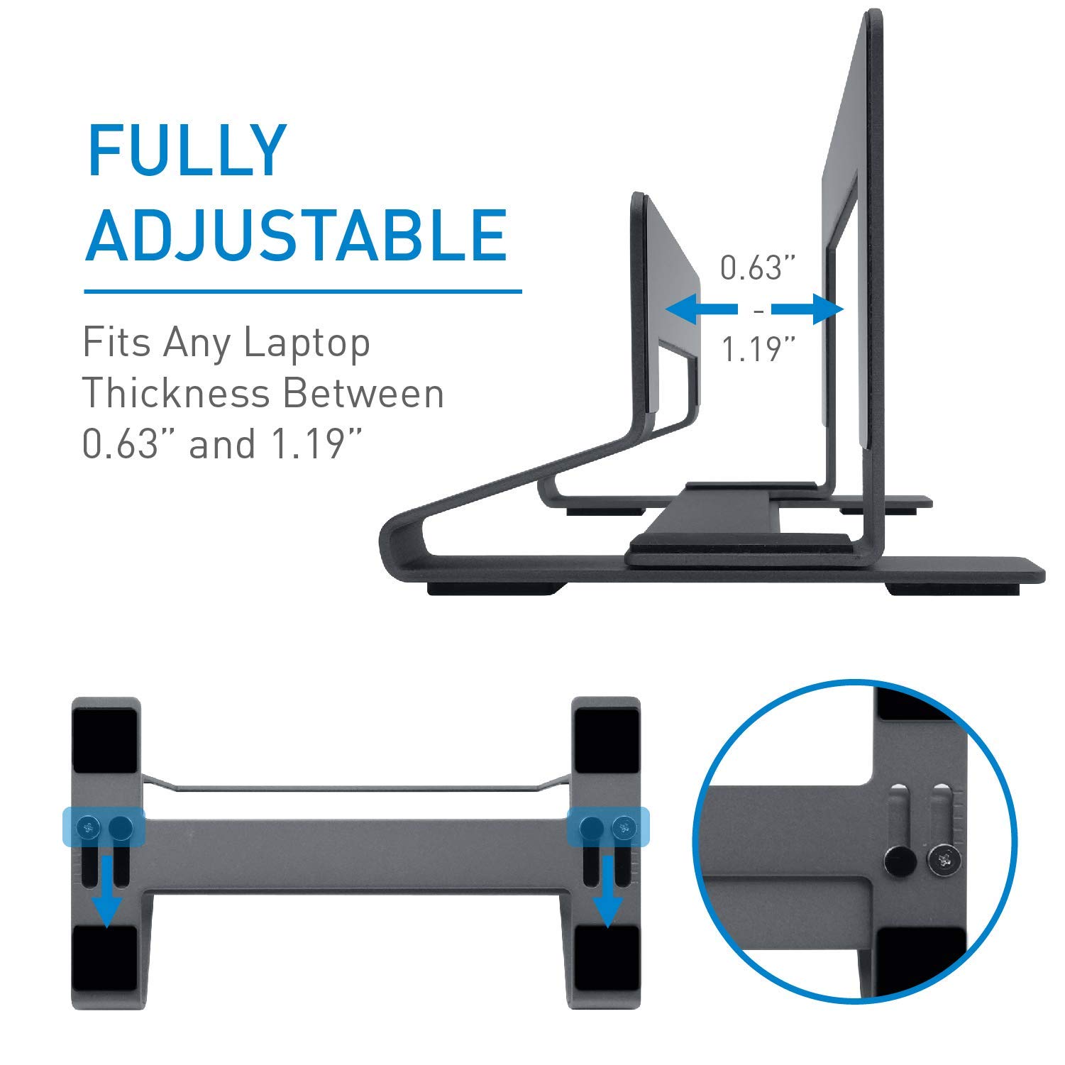 Macally Mini Space Grey Bluetooth Keyboard & Adjustable Vertical Laptop Stand Set - Premium MacBook Accessories for Home Office, Workstation & Travel Use