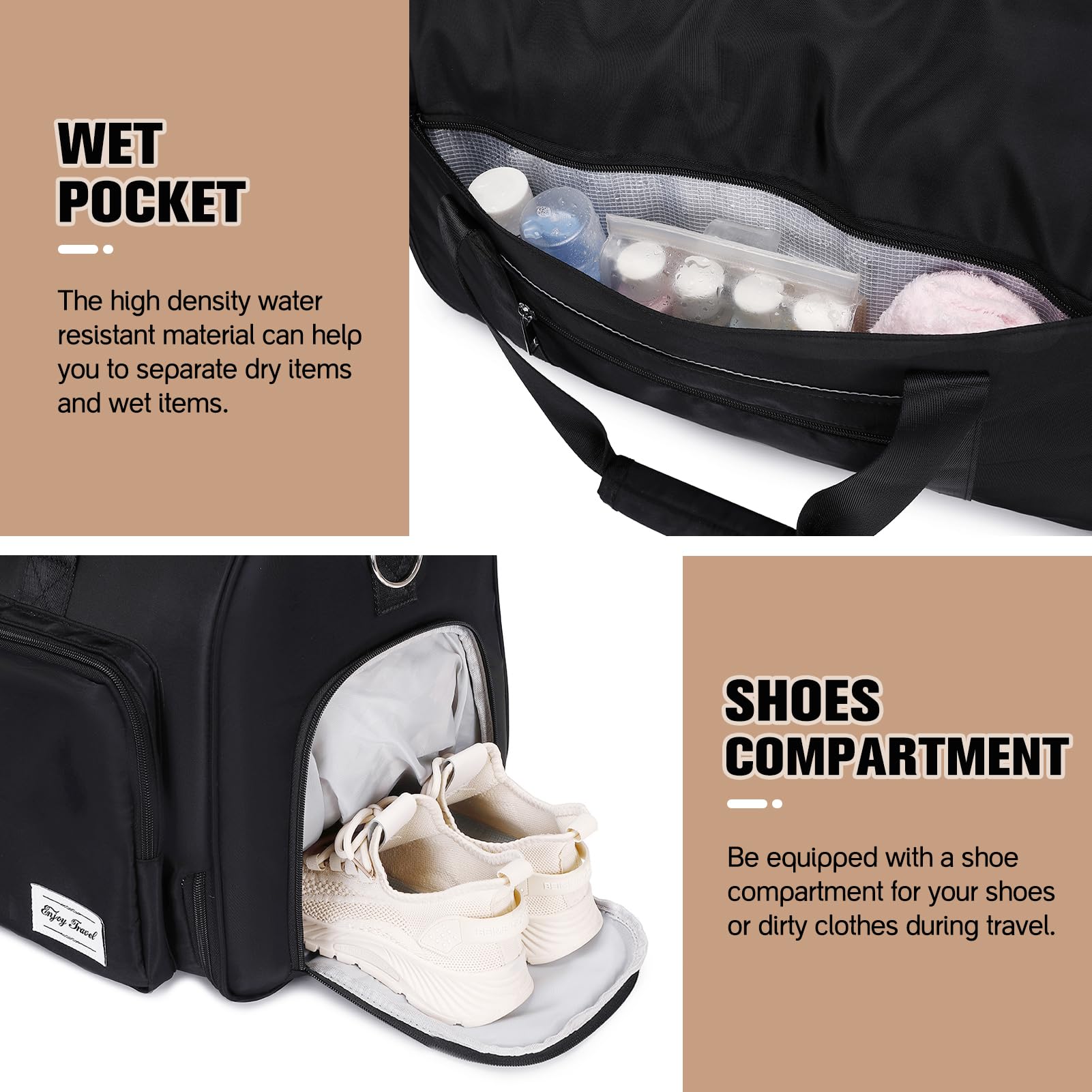 2-in-1 Convertible Travel Garment Bag with Shoe Compartment & Toiletry Bag - Foldable Carry On Duffle Backpack for Suits & Dresses - Hanging Clothes Organizer for Men & Women (Black) | Perfect for Business Trips, Weddings & Vacation Packing