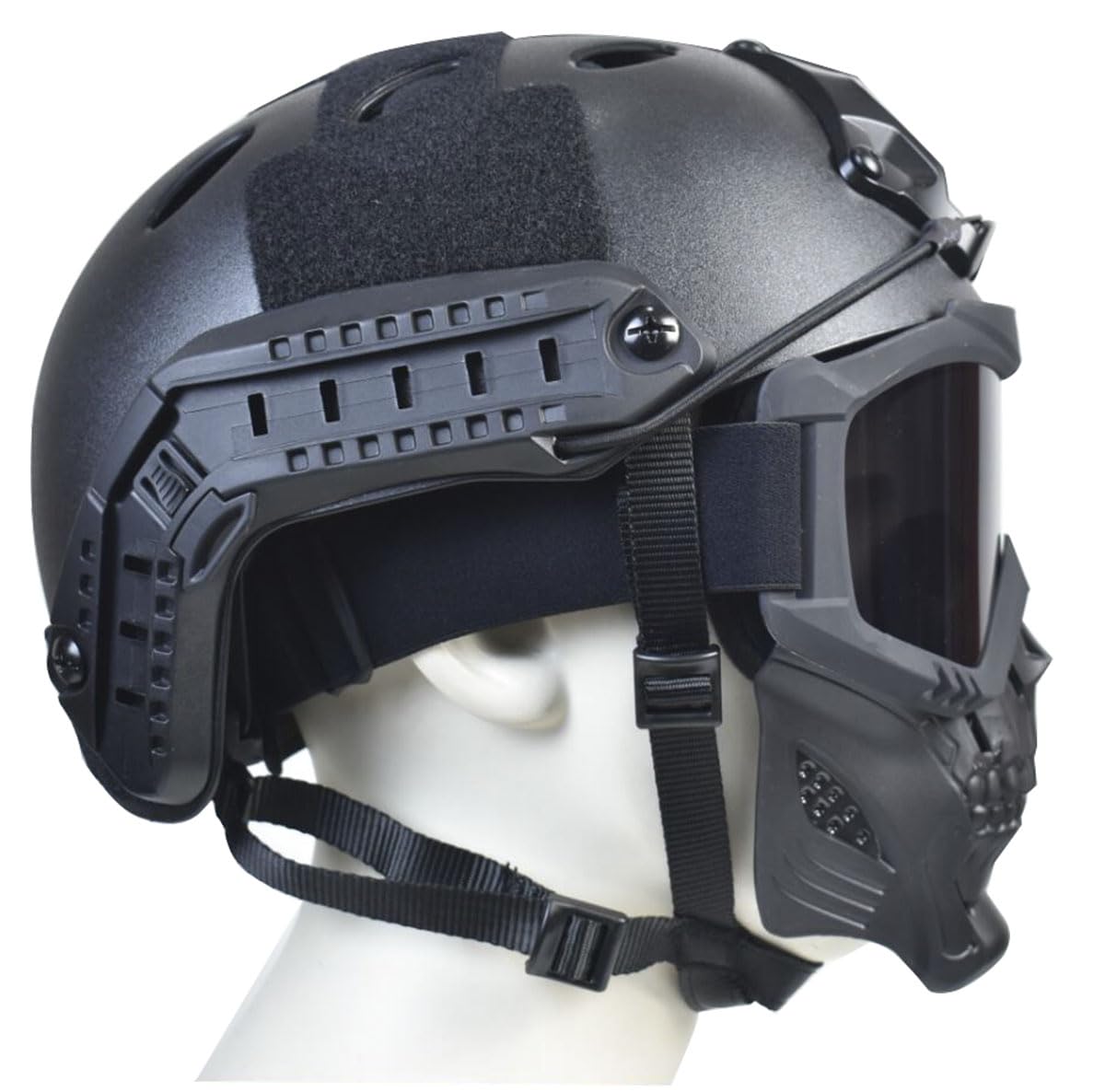 Tactical Airsoft Full Face Mask with Anti-Fog Goggles & Adjustable Fast Helmet - Detachable Eye Protection for Adults & Teens | Outdoor Combat, Airsoft Games & Tactical Training