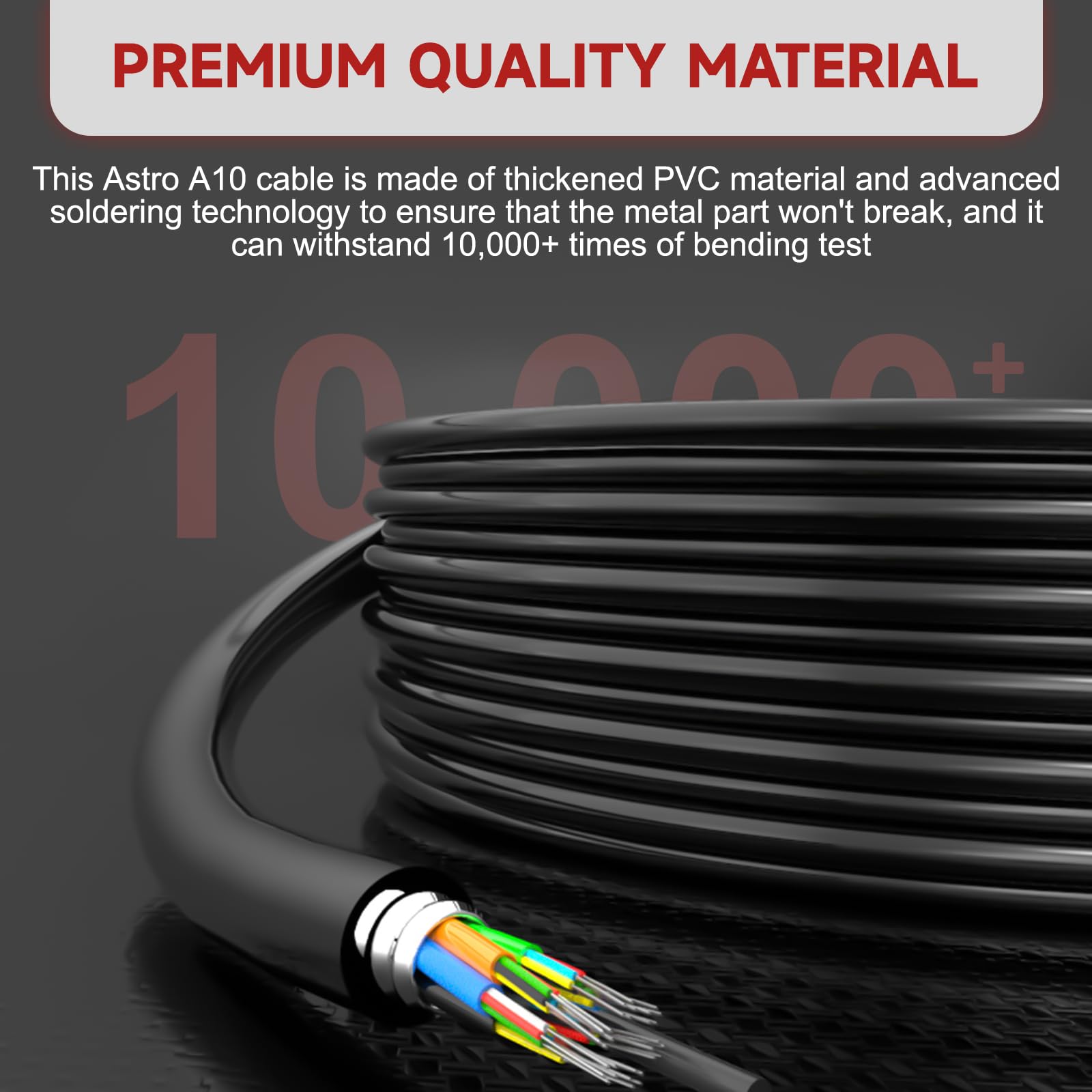 Astro A50 Replacement Headset Cable with Inline Mute & Volume Control - 6.6ft Compatible with Astro A10, A30, A40, A40 TR, A50 Headsets for Xbox One & PS4 - Perfect for Gaming, Streaming & Online Meetings